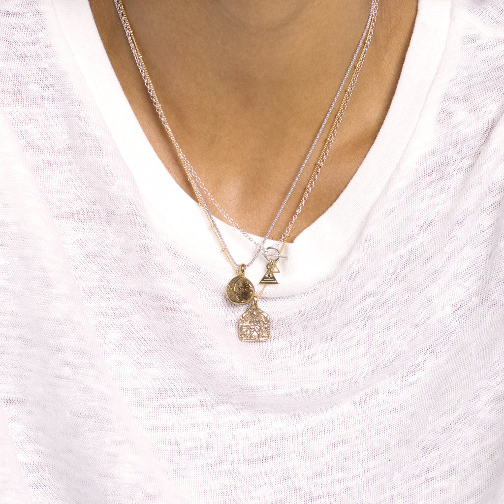Apollo Necklace in Rhodian plated silver Chain