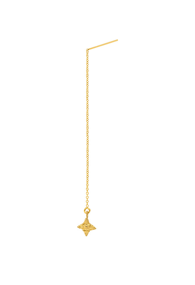 Single Lustre Long Thread Through Earring