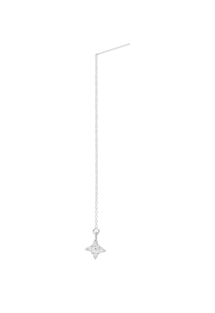 Single Lustre Long Thread Through Earring