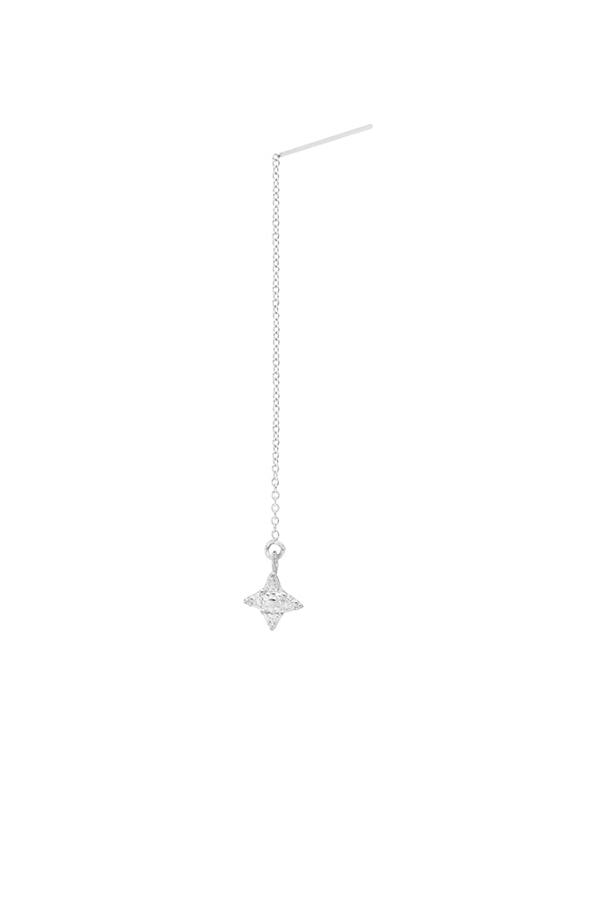 Single Lustre Short Thread Through Earring